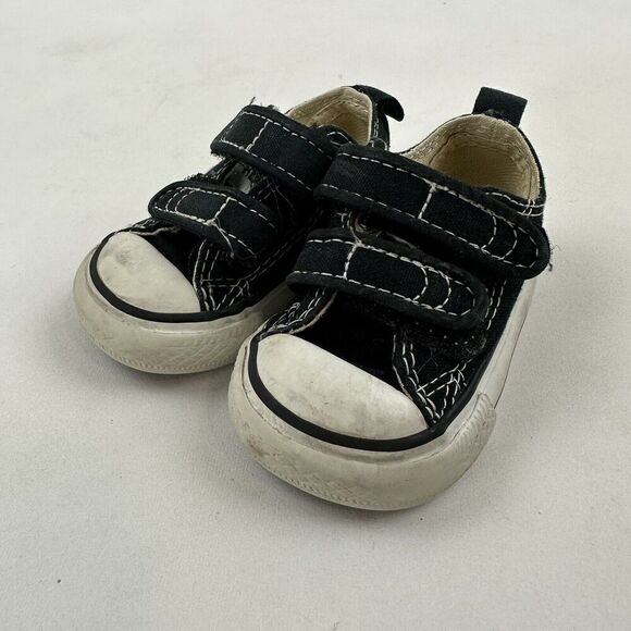 Converse Chuck Taylor Easy On Black Low Top Sneaker Hook & Loop Toddler Size 2 - Picture 3 of 7
